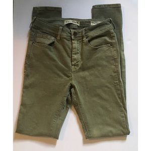 Olive green high waist skinny jeans